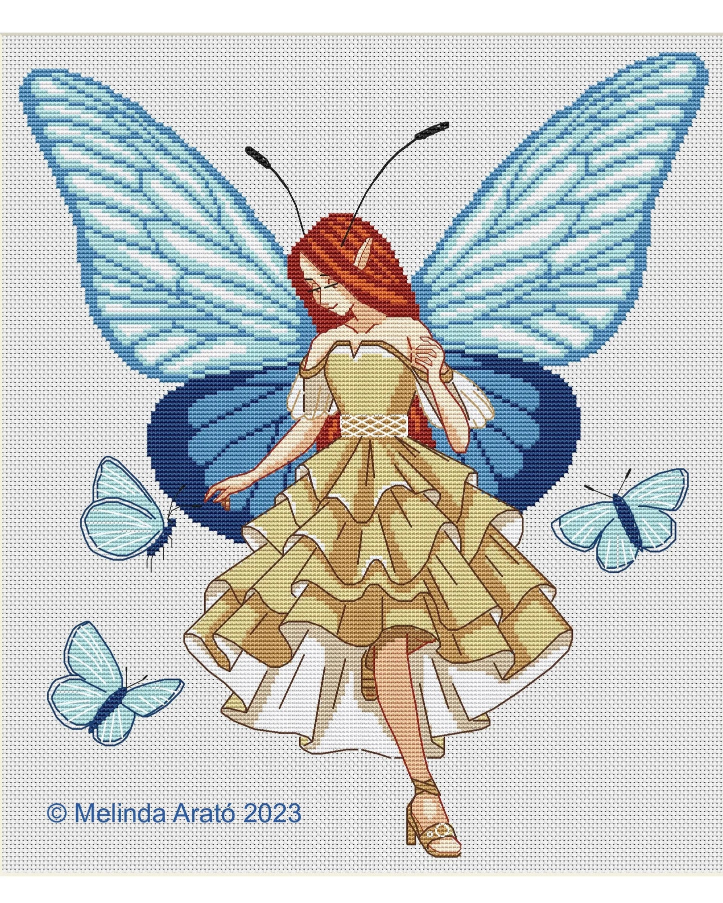 Butterfly Fairy cross stitch pattern instant pdf 063