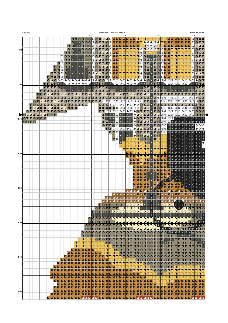 Sherlock Holmes Inspired Silhouette Cross Stitch Patterns. Instant PDF Download 008
