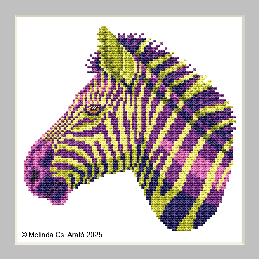 Violet Zebra Pillow Case embroidery design