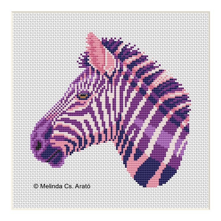 Violet Zebra Pillow Case embroidery design