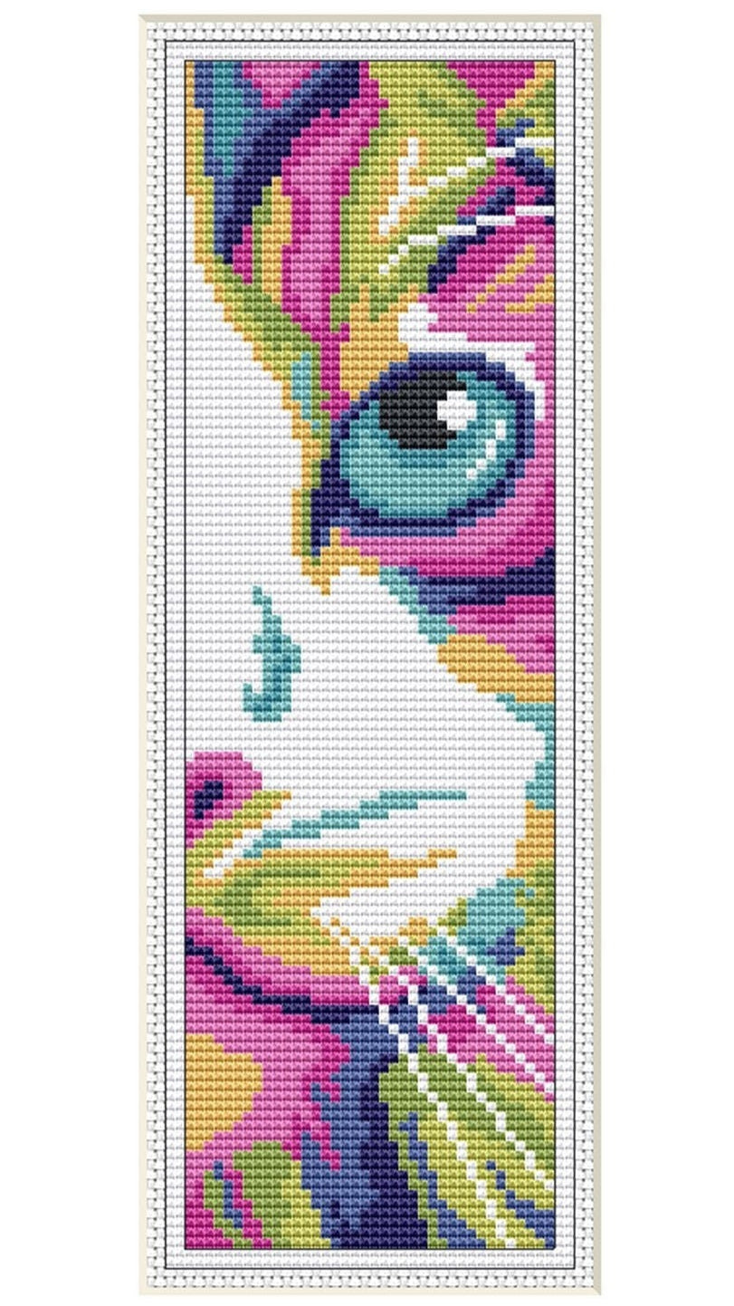 Colorful Marble Cat bookmark Cross stitch pattern 006