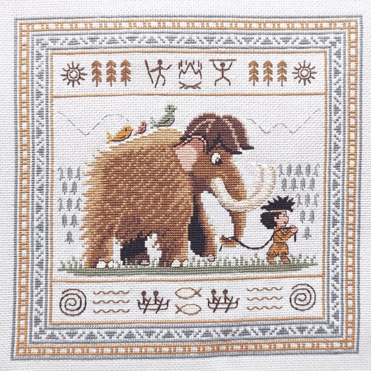 My Pet Mammoth cross stitch cushion case pattern instant pdf download 049