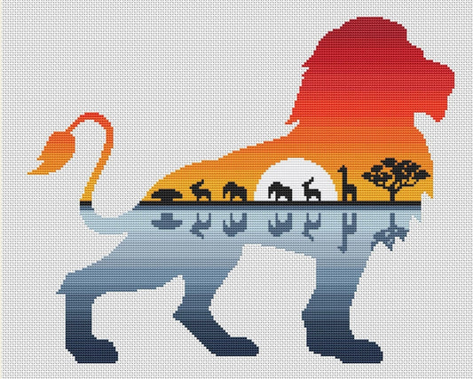 Safari Lion cross stitch pattern instant download 044