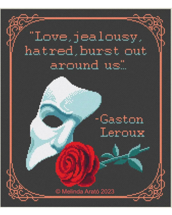 The Phantom Of The Opera Book Quote cross stitch pattern  017