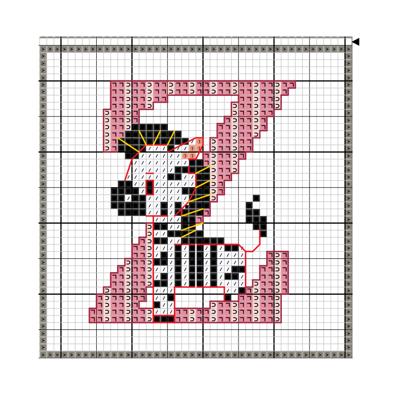 Colorful Animal ABC cross stitch pattern 004/5