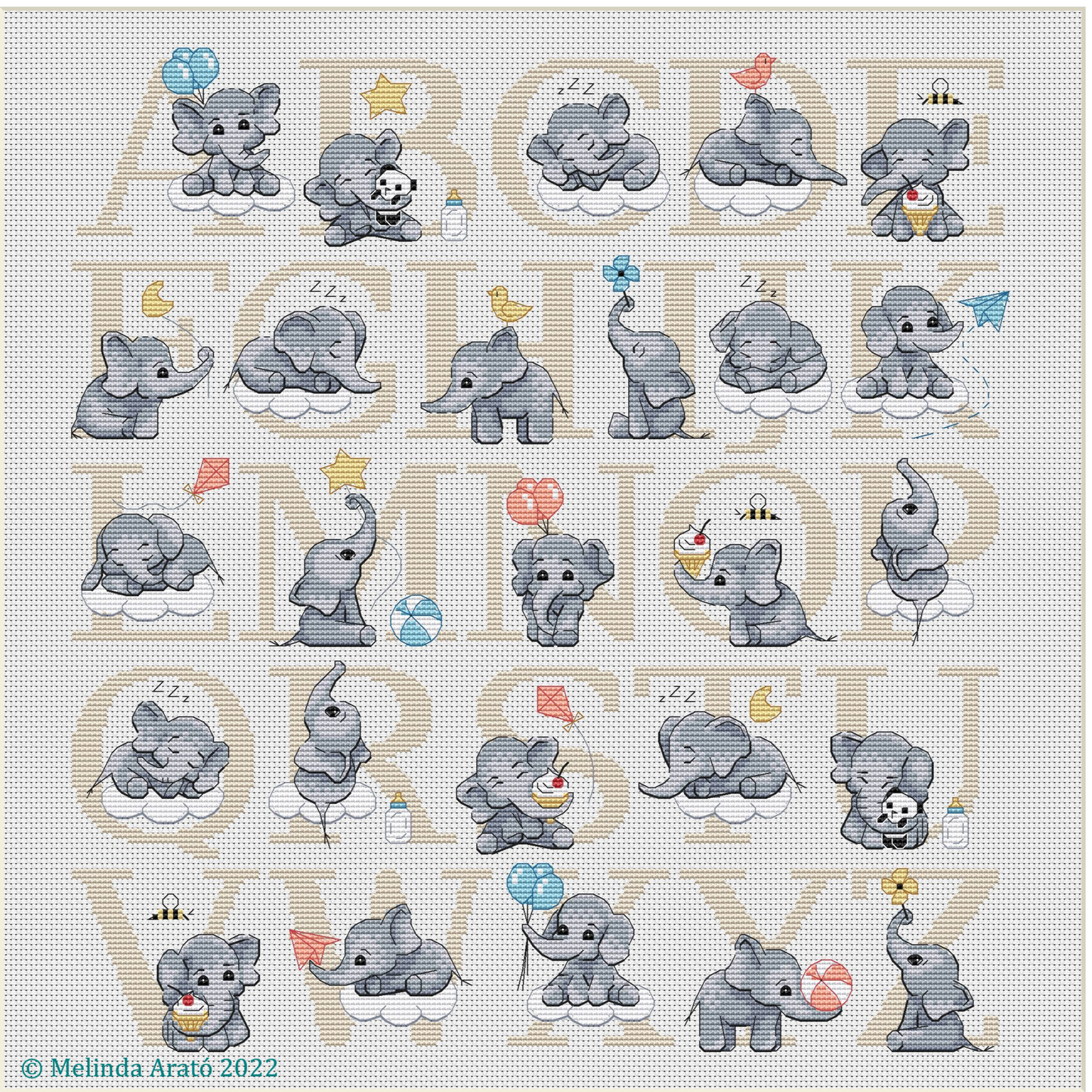 Baby Boy Elephant Alphabet 002