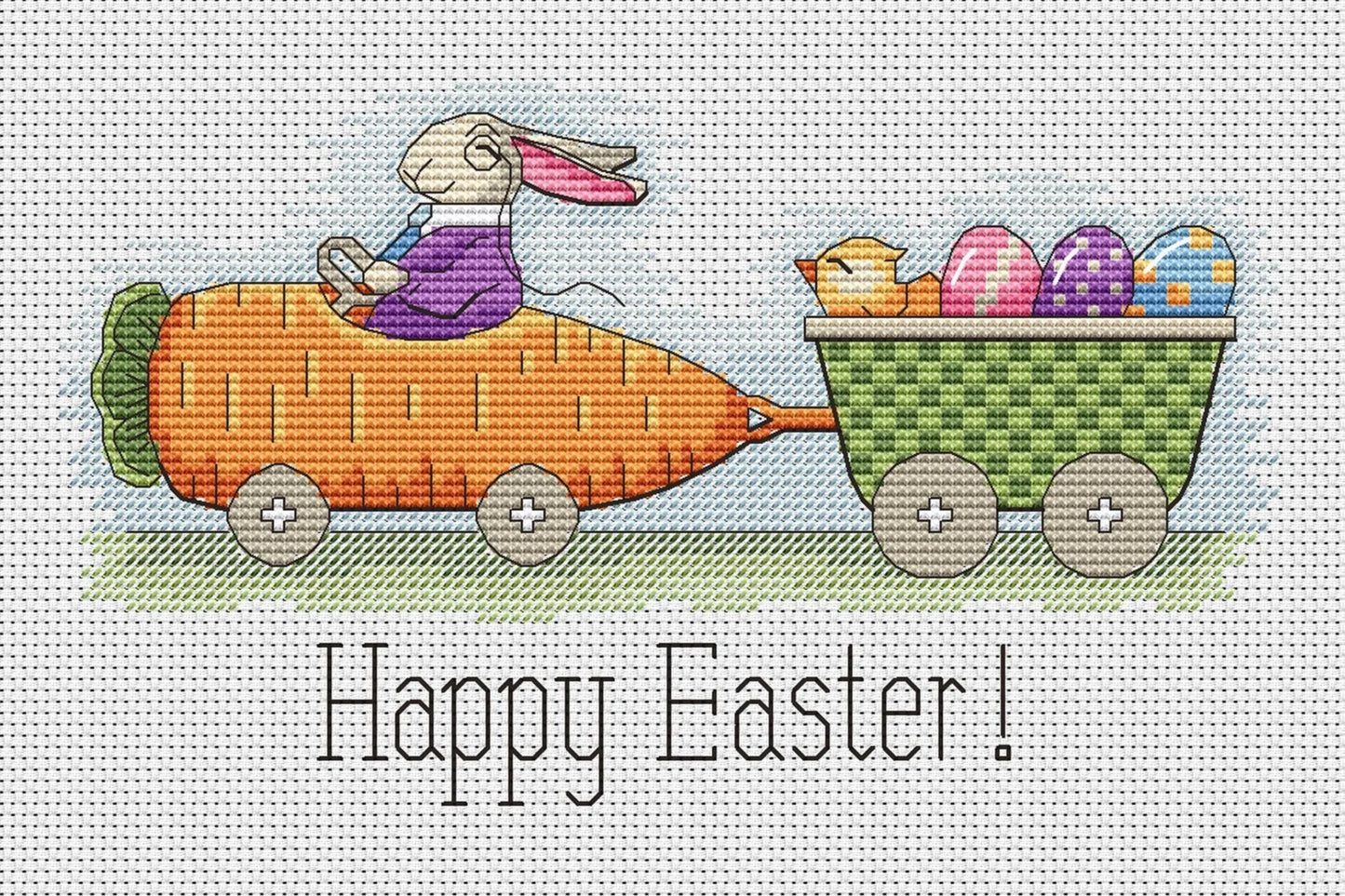 Easter Greeting Card Cross Stitch Pattern 054