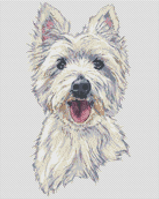 Westie dog cross stitch pattern 013