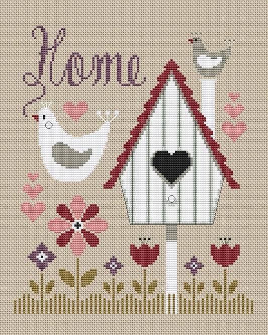 Birdhouse Home Cross Stitch Pattern Instant PDF Chart Download 045