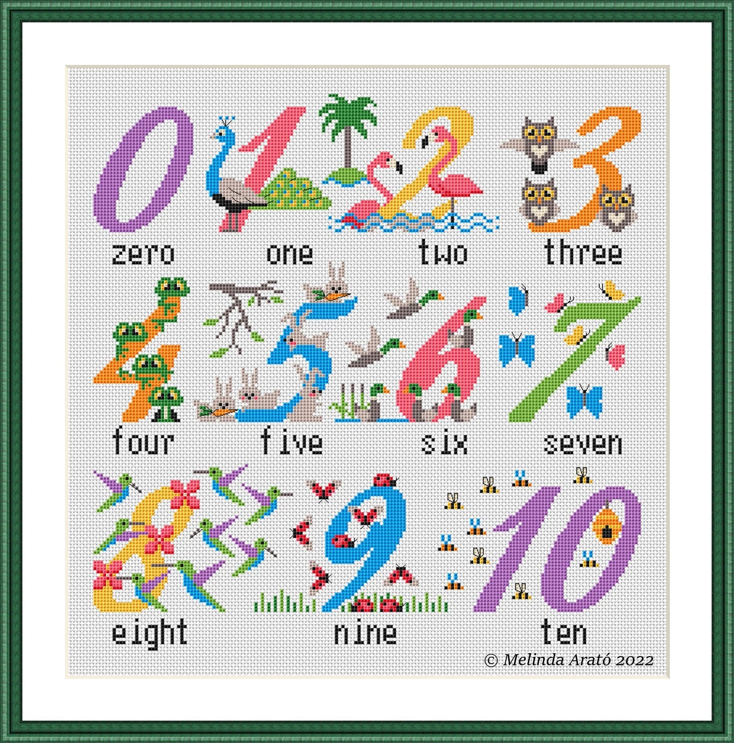 Numbers Cross Stitch Pattern 069