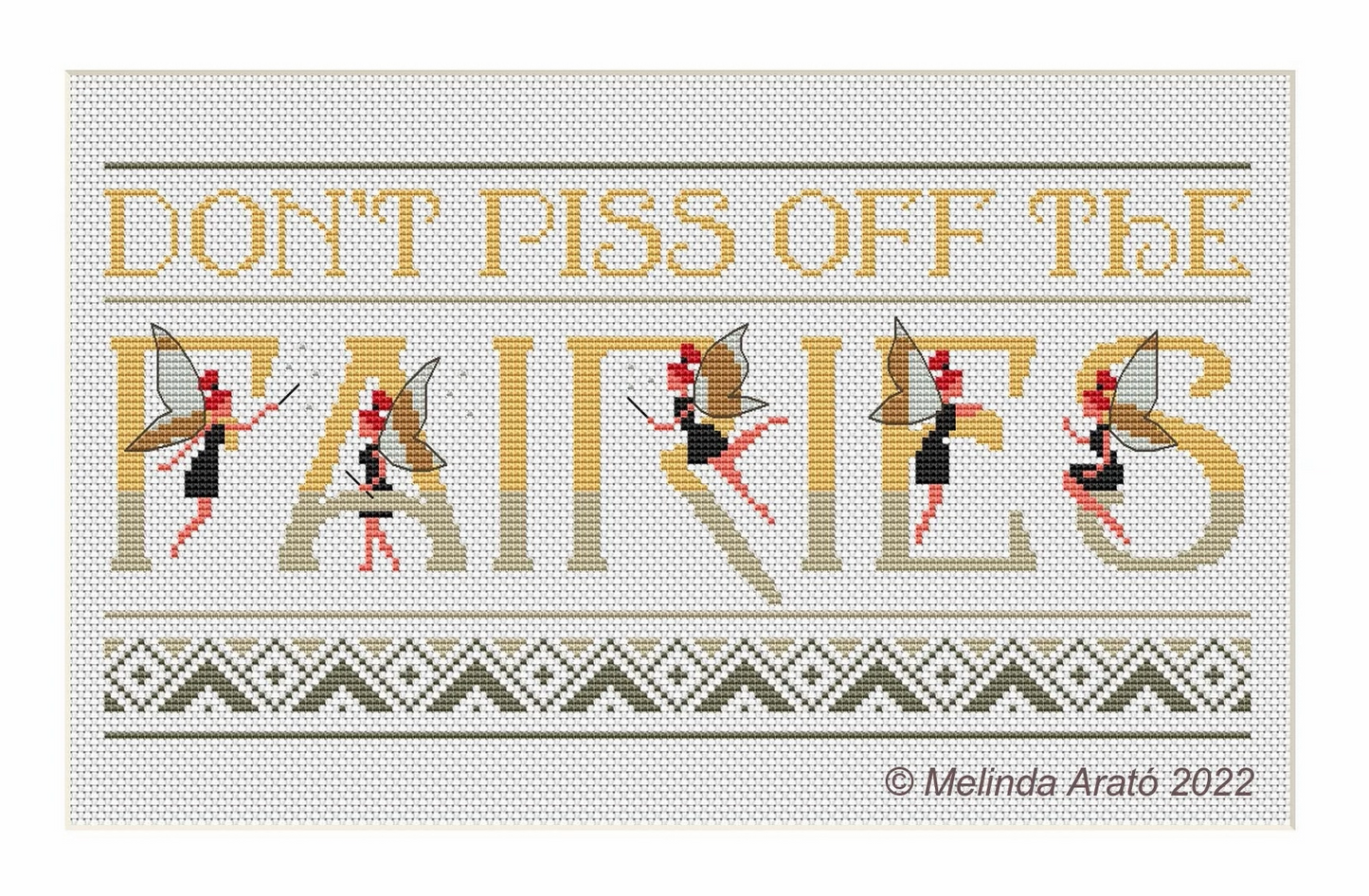 Don't Piss Off the Fairies cross stitch pattern 059