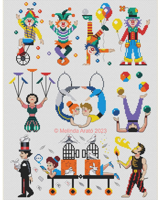 Colorful Circus cross stitch Pattern 053