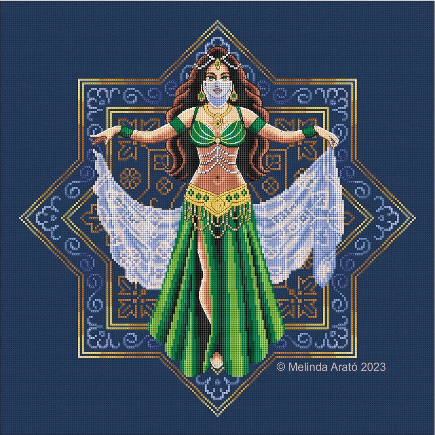 Belly Dancer Cross Stitch pattern instant PDF download 029