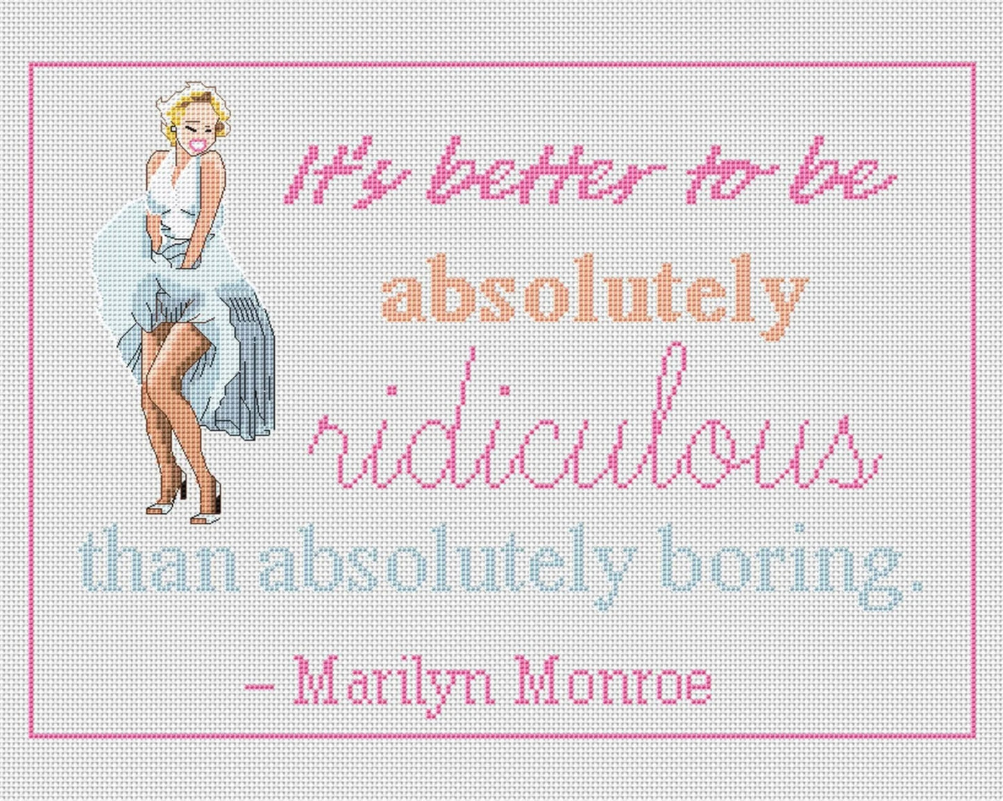 Monroe quote cross stitch 079