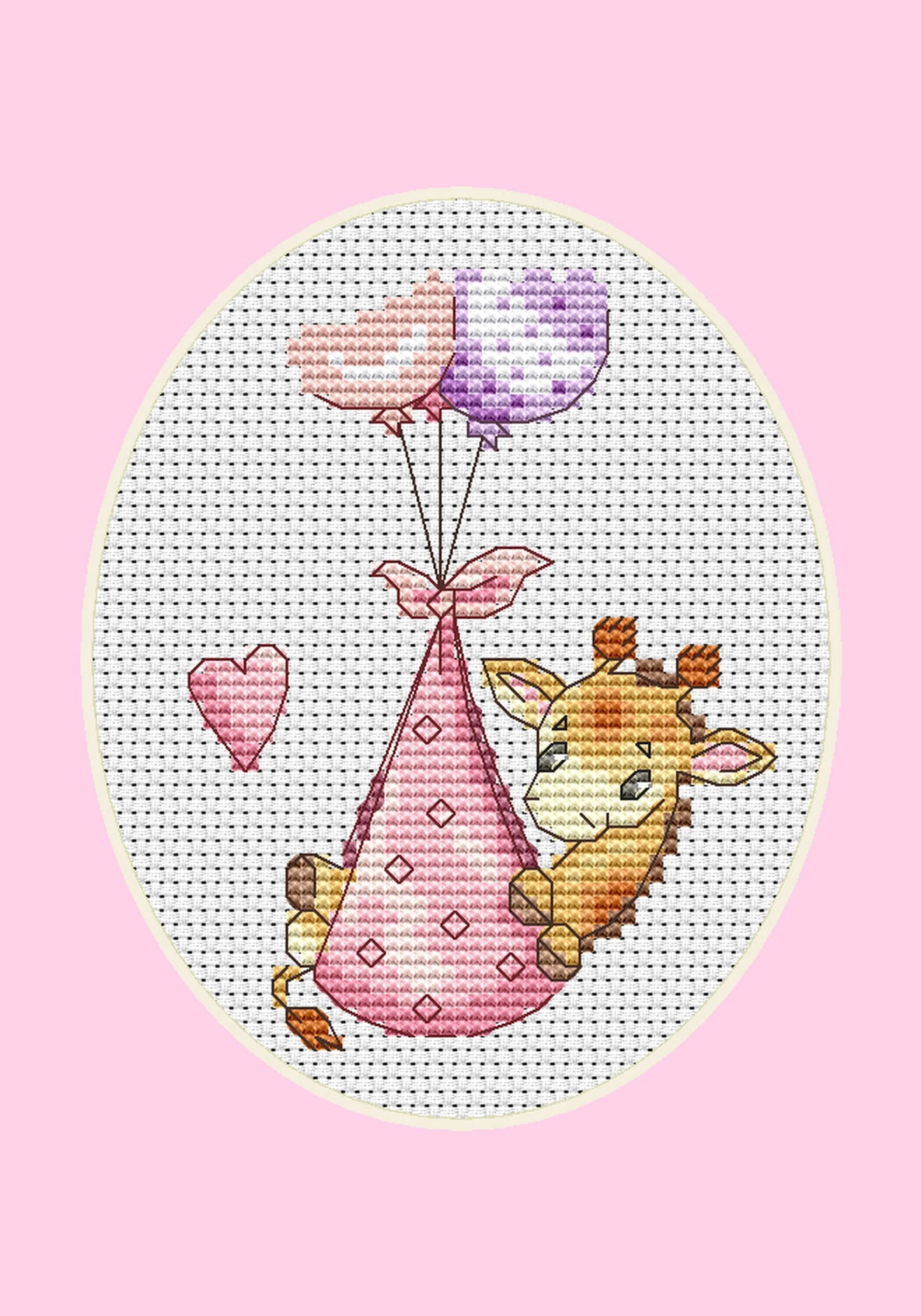 Lot of 5 Baby Girl Embroidery 10x15cm Card Design 060